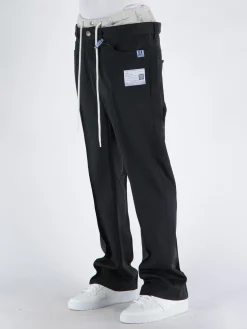 MAISON MIHARA YASUHIRO Pantaloni<PANTALONE DOUBLE WAIST WESTERN Bianco, Nero