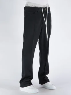 MAISON MIHARA YASUHIRO Pantaloni<PANTALONE DOUBLE WAIST WESTERN Bianco, Nero