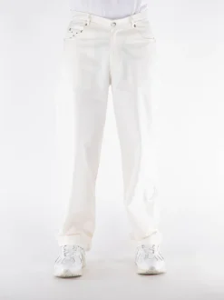 POP TRADING COMPANY Pantaloni<PANTALONE DRS LINEN Bianco