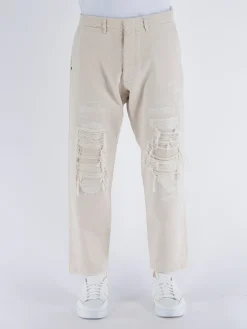 DESMORE Pantaloni<PANTALONE DSMR CHINO DESTROYED Beige