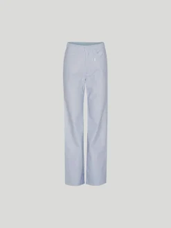 ROTATE BIRGER CHRISTENSEN Pantaloni<PANTALONE EMBOSSED HIGH RISE Azzurro