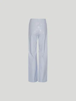 ROTATE BIRGER CHRISTENSEN Pantaloni<PANTALONE EMBOSSED HIGH RISE Azzurro