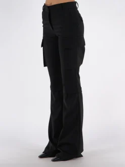 ANDREADAMO Pantaloni<PANTALONE FLANNEL MULTIPOCKETS FLARE Nero