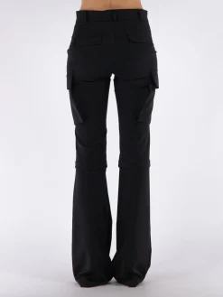 ANDREADAMO Pantaloni<PANTALONE FLANNEL MULTIPOCKETS FLARE Nero