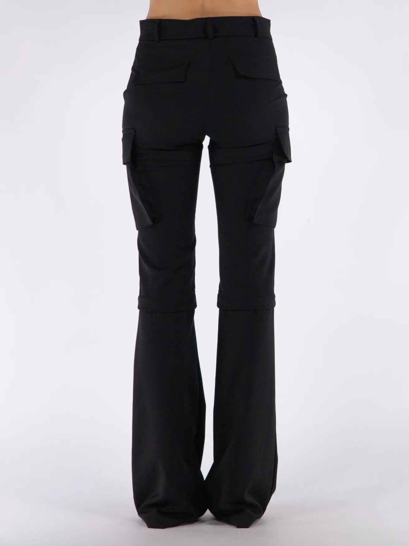 ANDREADAMO Pantaloni<PANTALONE FLANNEL MULTIPOCKETS FLARE Nero