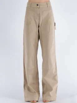 PALM ANGELS Pantaloni<PANTALONE GD BULL CARGO Beige