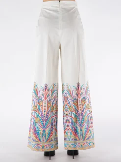 ETRO Pantaloni<PANTALONE IN COTONE CON STAMPA Bianco, Viola