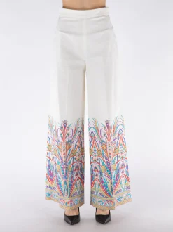ETRO Pantaloni<PANTALONE IN COTONE CON STAMPA Bianco, Viola