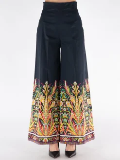 ETRO Pantaloni<PANTALONE IN COTONE CON STAMPA Blu, Grigio, Nero, Rosso, Verde