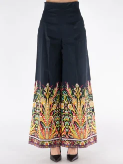 ETRO Pantaloni<PANTALONE IN COTONE CON STAMPA Blu, Grigio, Nero, Rosso, Verde