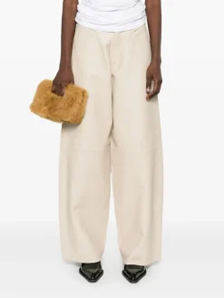 HAIKURE Pantaloni<PANTALONE IN PELLE BETHANY Bianco
