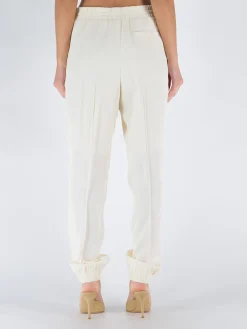 JIL SANDER Pantaloni<PANTALONE JOGGER AFFUSOLATO CON COULISSE Bianco