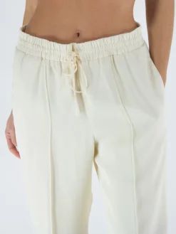JIL SANDER Pantaloni<PANTALONE JOGGER AFFUSOLATO CON COULISSE Bianco