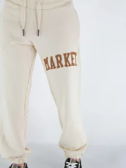 MARKET Pantaloni<PANTALONE JOGGER LOGO Beige, Marrone