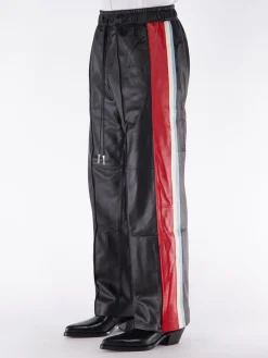 NAHMIAS Pantaloni<PANTALONE LEATHER TRACK Bianco, Nero, Rosso