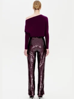 SIMKHAI Pantaloni<PANTALONE LILITA SEQUIN Viola