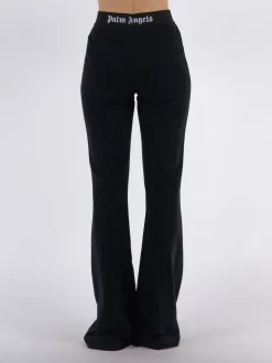 PALM ANGELS Pantaloni<PANTALONE LOGO TAPE FLARE Nero