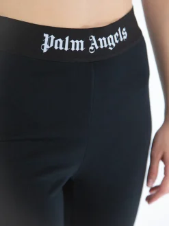 PALM ANGELS Pantaloni<PANTALONE LOGO TAPE FLARE Nero