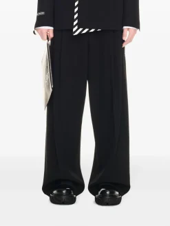 OFF-WHITE Pantaloni<PANTALONE OW EMB WOOL DARTED Nero