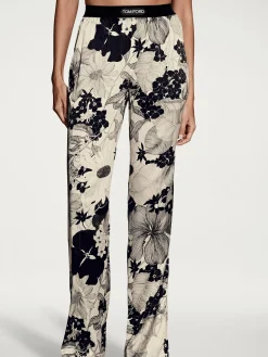 TOM FORD Pantaloni<PANTALONE PJ GRAPHIC FLORAL Beige, Nero