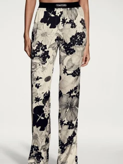 TOM FORD Pantaloni<PANTALONE PJ GRAPHIC FLORAL Beige, Nero