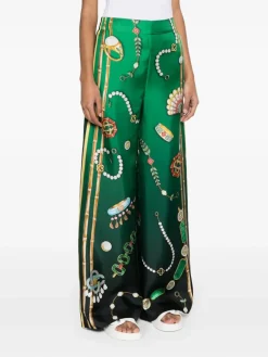 CASABLANCA Pantaloni<PANTALONE PRINTED WIDE LEG Giallo, Rosa, Rosso, Verde
