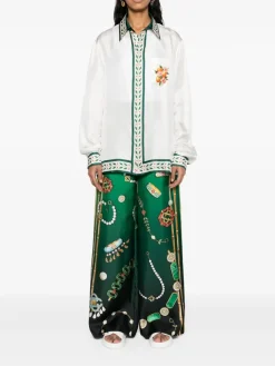CASABLANCA Pantaloni<PANTALONE PRINTED WIDE LEG Giallo, Rosa, Rosso, Verde