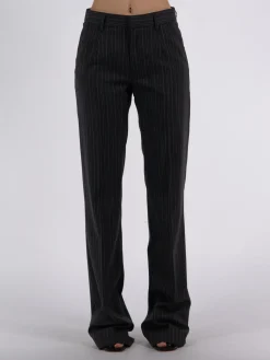 ALESSANDRA RICH Pantaloni<PANTALONE SARTORIALE GESSATO Bianco, Nero