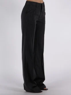 ALESSANDRA RICH Pantaloni<PANTALONE SARTORIALE GESSATO Bianco, Nero