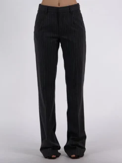 ALESSANDRA RICH Pantaloni<PANTALONE SARTORIALE GESSATO Bianco, Nero