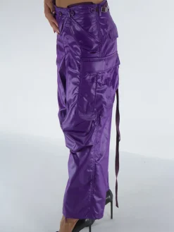 JUNYA WATANABE Pantaloni<PANTALONE SATIN CARGO Viola