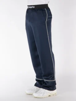 PALM ANGELS Pantaloni<PANTALONE SATIN PAJAMA Blu