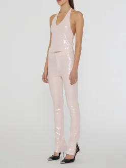 ROTATE BIRGER CHRISTENSEN Pantaloni<PANTALONE SEQUIN BOOT CUT Rosa