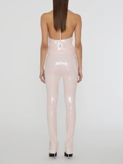 ROTATE BIRGER CHRISTENSEN Pantaloni<PANTALONE SEQUIN BOOT CUT Rosa