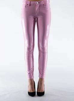 Pantaloni<PANTALONE SKINNY VINYL Rosa
