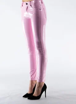 Pantaloni<PANTALONE SKINNY VINYL Rosa