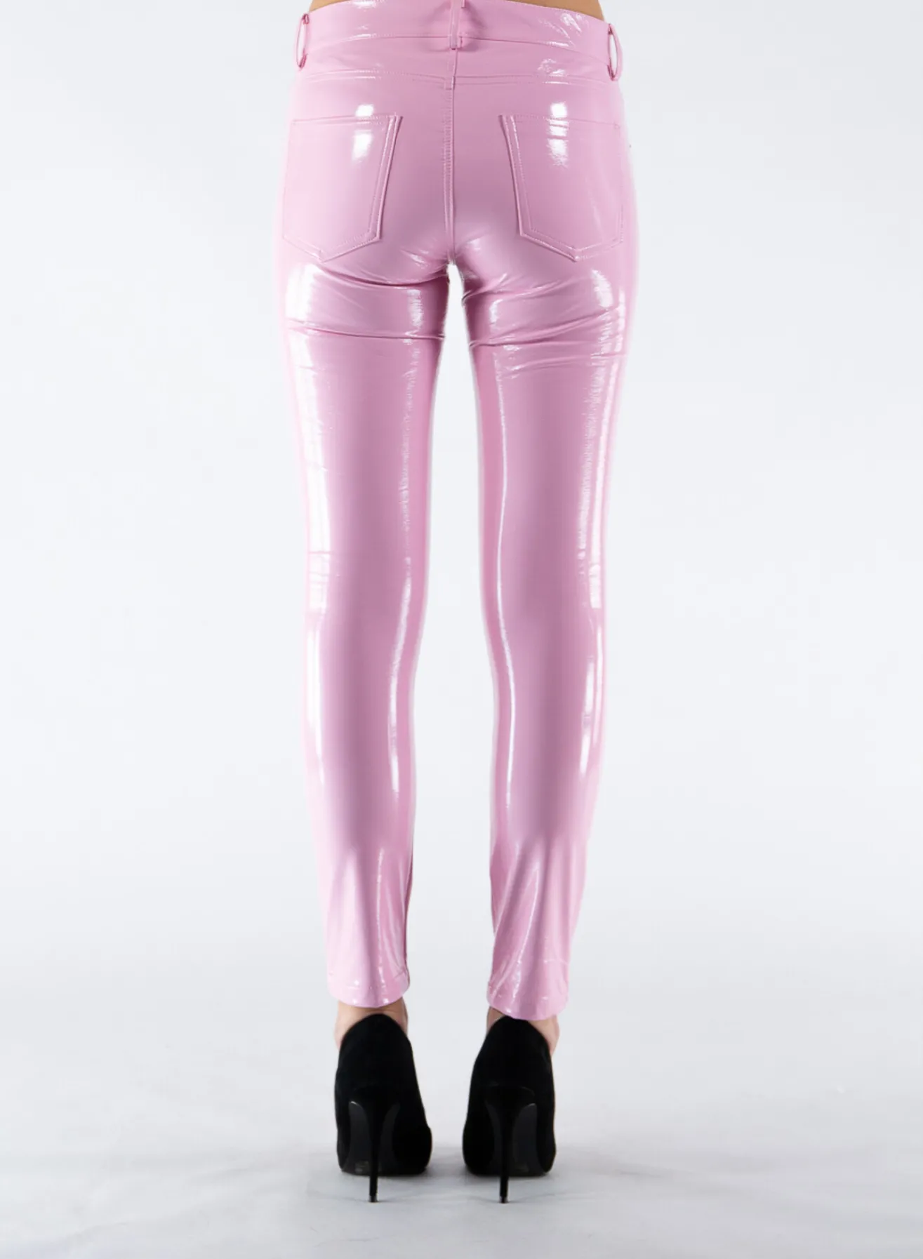 Pantaloni<PANTALONE SKINNY VINYL Rosa
