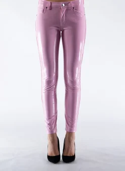 Pantaloni<PANTALONE SKINNY VINYL Rosa