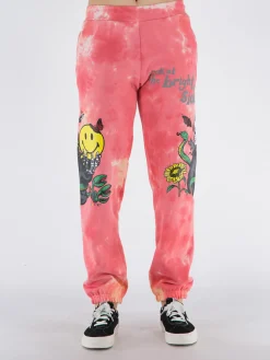 MARKET Pantaloni<PANTALONE SMILEY LOOK AT THE BRIGHT SIDE Bianco, Giallo, Multicolor, Rosa