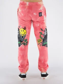 MARKET Pantaloni<PANTALONE SMILEY LOOK AT THE BRIGHT SIDE Bianco, Giallo, Multicolor, Rosa