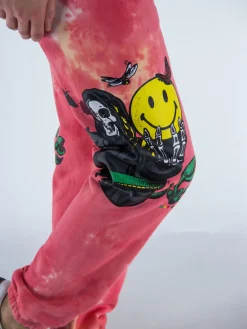 MARKET Pantaloni<PANTALONE SMILEY LOOK AT THE BRIGHT SIDE Bianco, Giallo, Multicolor, Rosa