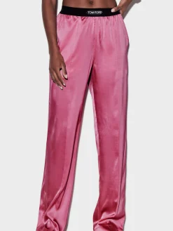 TOM FORD Pantaloni<PANTALONE STRETCH SILK SATIN Rosa