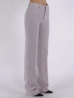 ALESSANDRA RICH Pantaloni<PANTALONE SVASATO CON PAILLETTES Rosa