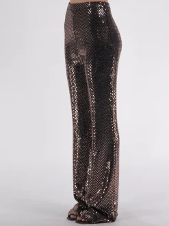NINEMINUTES Pantaloni<PANTALONE TE AREA PAILLETTES Marrone