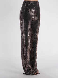 NINEMINUTES Pantaloni<PANTALONE TE AREA PAILLETTES Marrone
