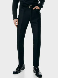 TOM FORD Pantaloni<PANTALONE TECHNO GABARDINE ATTICUS WESTERN Nero