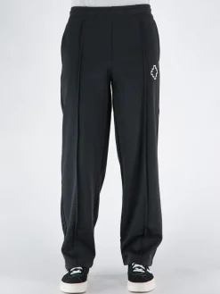 MARCELO BURLON Pantaloni<PANTALONE TEMPERA CROSS LOOSE Bianco, Nero