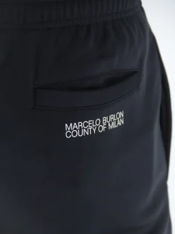MARCELO BURLON Pantaloni<PANTALONE TEMPERA CROSS LOOSE Bianco, Nero