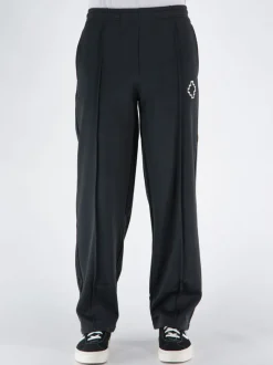 MARCELO BURLON Pantaloni<PANTALONE TEMPERA CROSS LOOSE Bianco, Nero