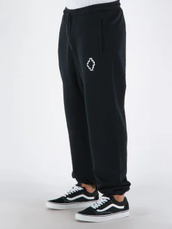 MARCELO BURLON Pantaloni<PANTALONE TEMPERA CROSS RELAX Bianco, Nero